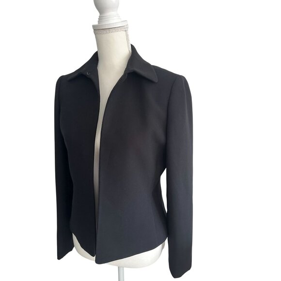 TAHARI Womens Black Open Blazer Jacket Size 4 - Picture 3 of 6